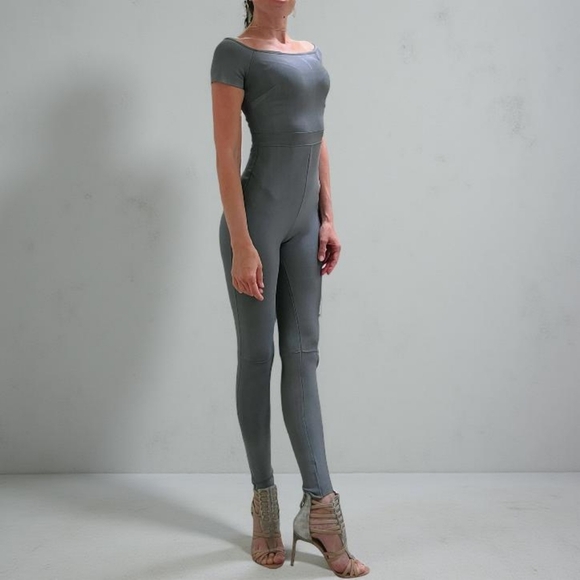 Gray Shiny Jumpsuit - Picture 5 of 8